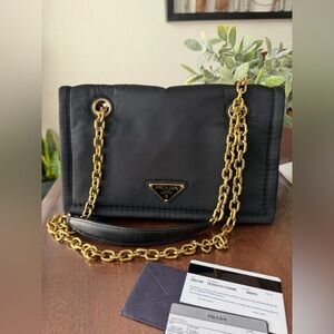 Authentic PRADA Tessuto 1BD199 Chain Bag